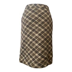 Tory Burch Wool lined retro look plaid pencil skirt. Sz XS
